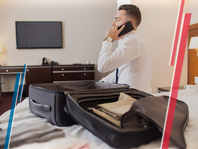 Estadía por inhabitabilidad Hombre ejecutivo en hotel